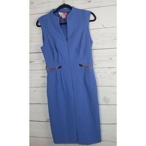 Kay Unger Womens Sheath Dress Blue Stretch Dress